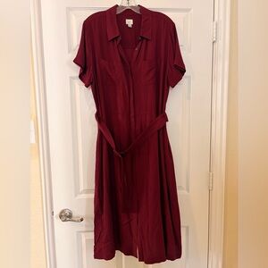a new day Maroon Maxi Shirt Dress